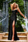 Prom Dresses Long Prom Beaded Slit Lace Formal Dress Black
