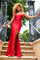 Prom Dresses Long Prom Beaded Slit Lace Formal Dress Red