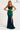 Prom Dresses Fitted Slit Long Formal Beaded Prom Dress Dark Emerald