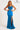 Prom Dresses Fitted Slit Long Formal Beaded Prom Dress Ink Blue