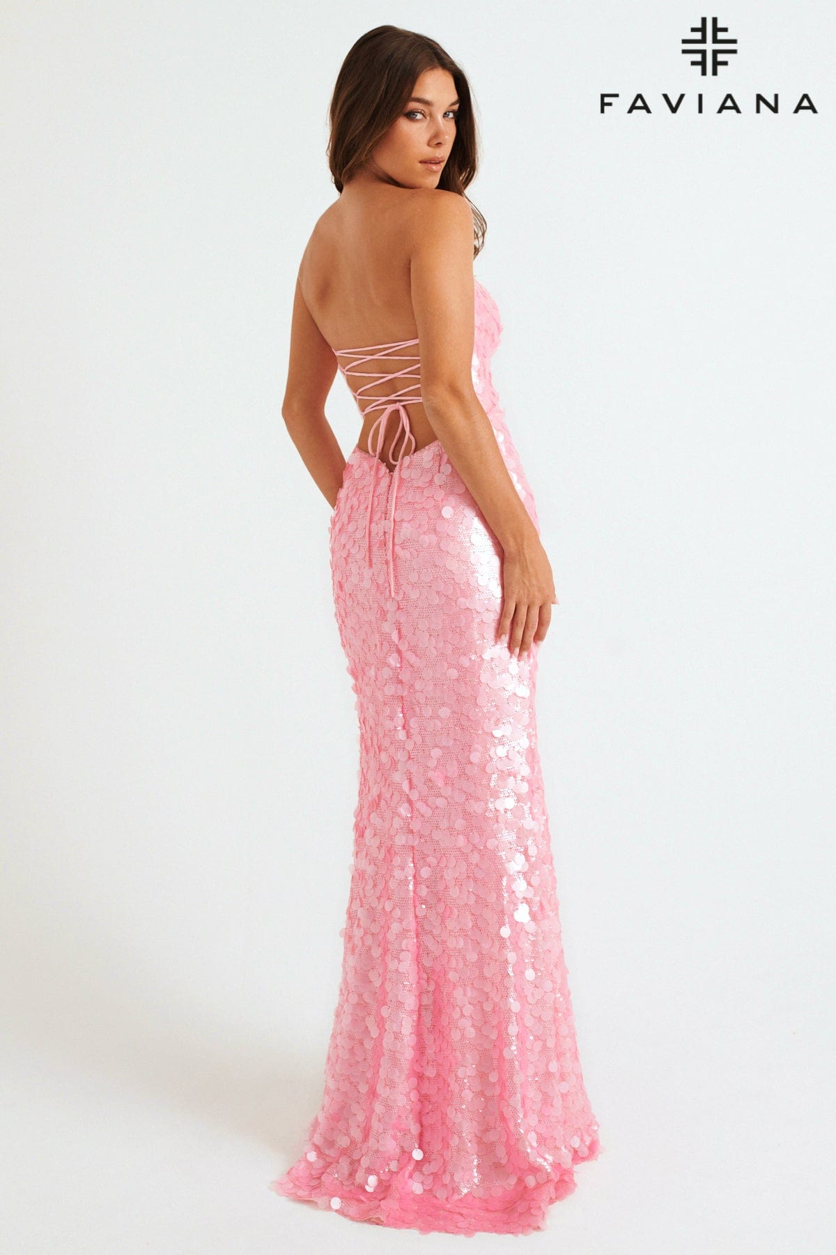 Faviana 11258 Sequin Formal Long Fitted Prom Dress