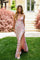 Prom Dresses Long Floral Beaded Formal Prom Dress Light Pink