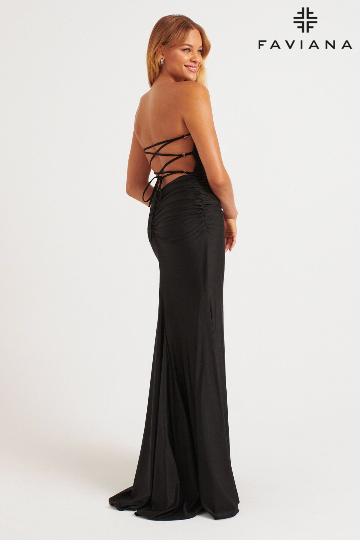 Faviana 11266 Formal Fitted Slit Long Prom Evening Dress