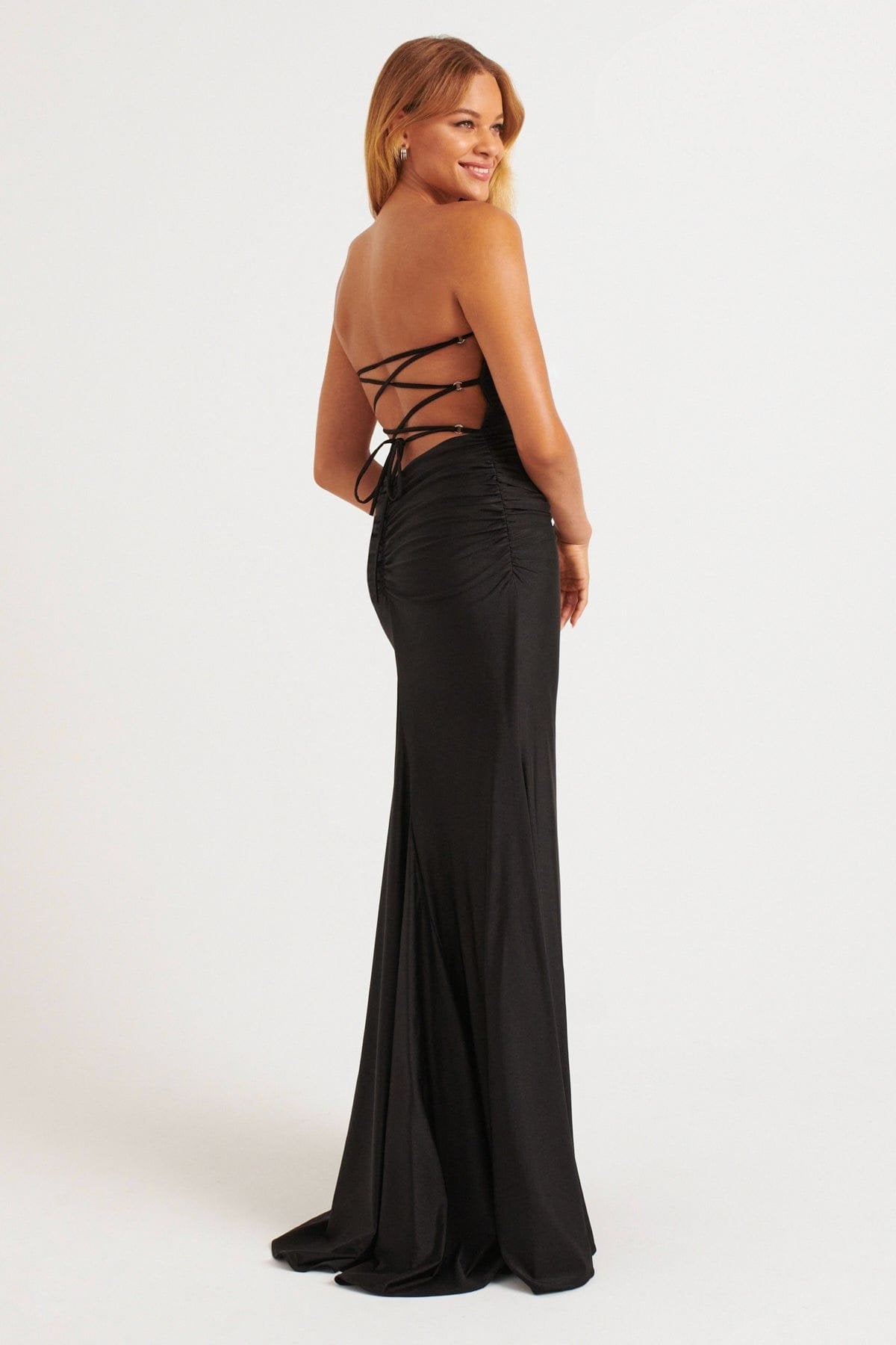 Prom Dresses Formal Fitted Slit Long Prom Evening Dress Black