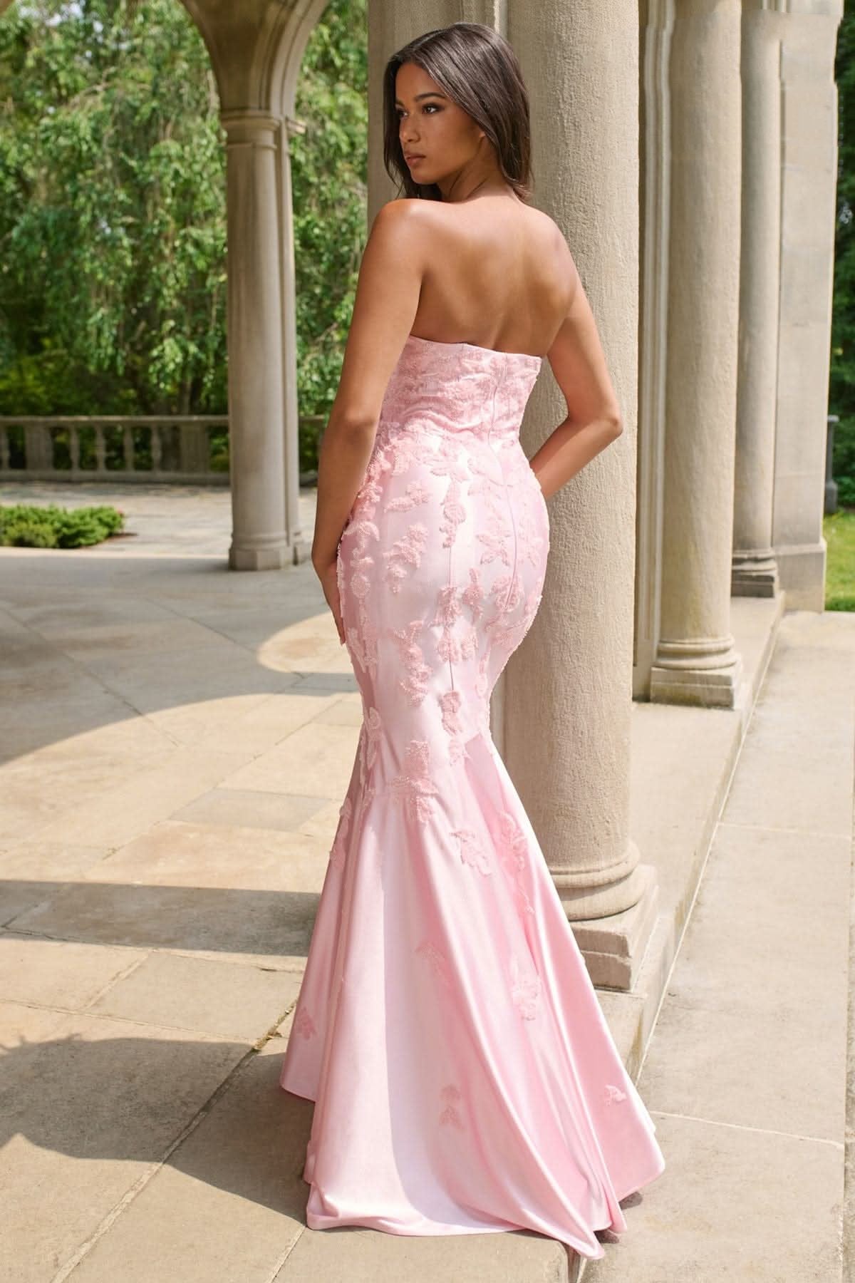 Prom Dresses Prom Long Mermaid Sequin Applique Formal Dress Light Pink