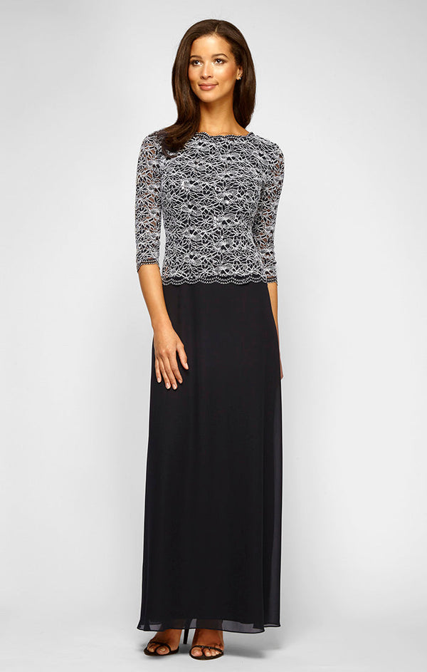 Alex Evenings 212784 Petite Long Two Piece A Line Mother of the Bride Sequin Lace Dress