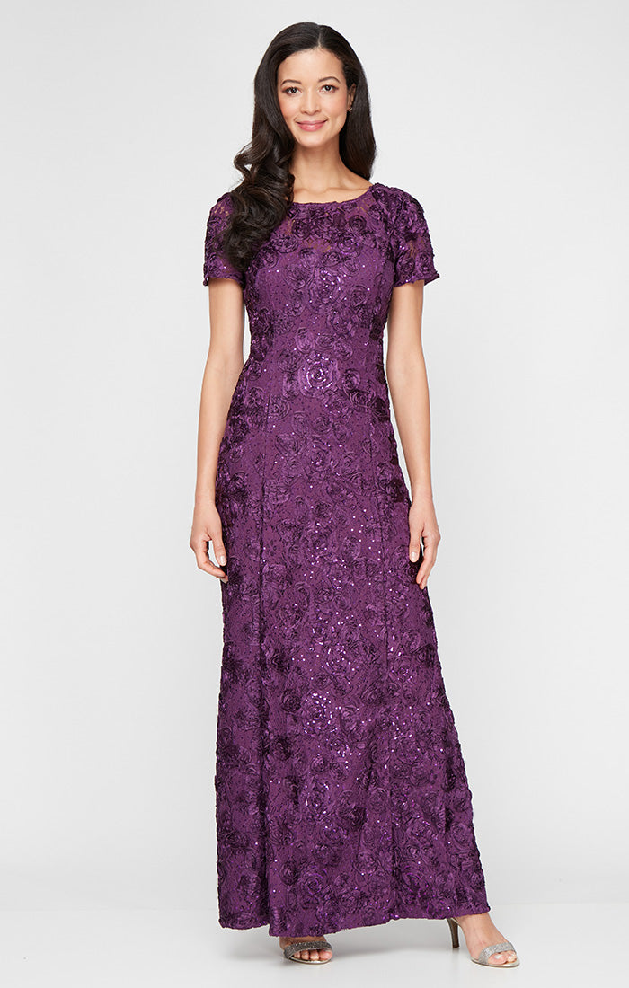 Alex Evenings 212788 Long A Line Petite Mother of the Bride Formal Dress