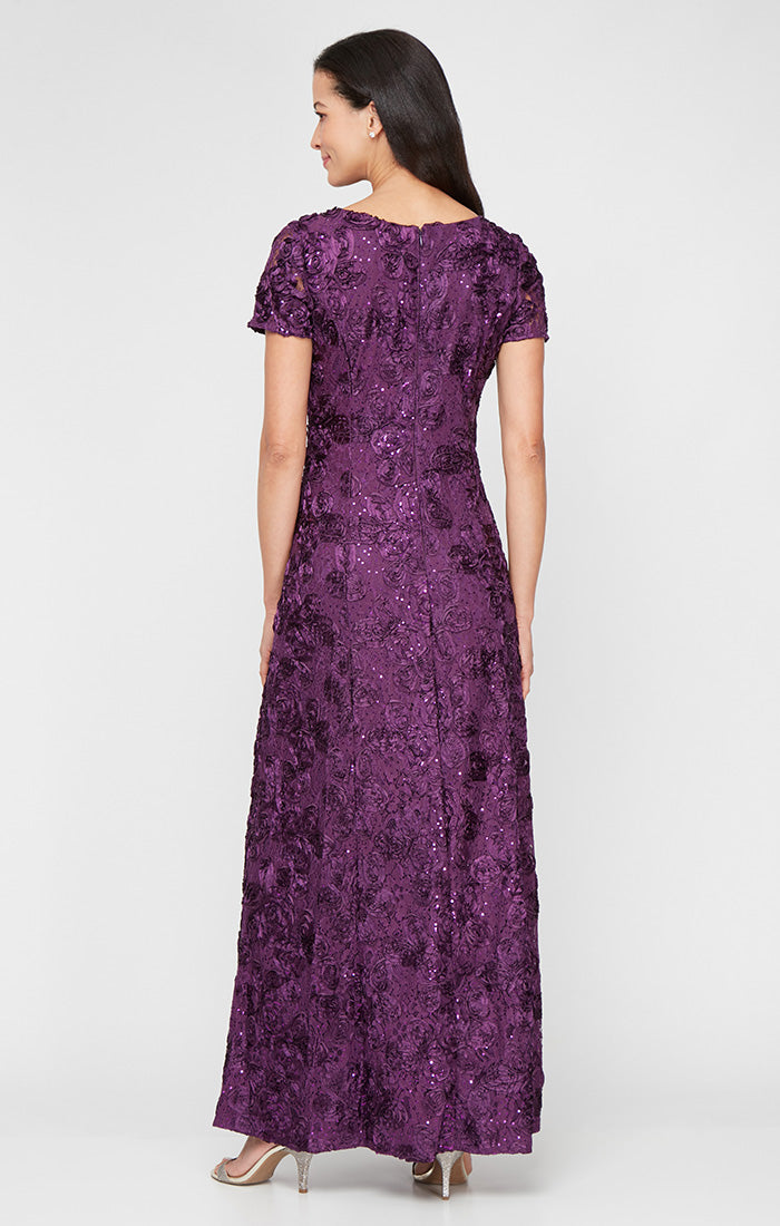 Alex Evenings 212788 Long A Line Petite Mother of the Bride Formal Dress