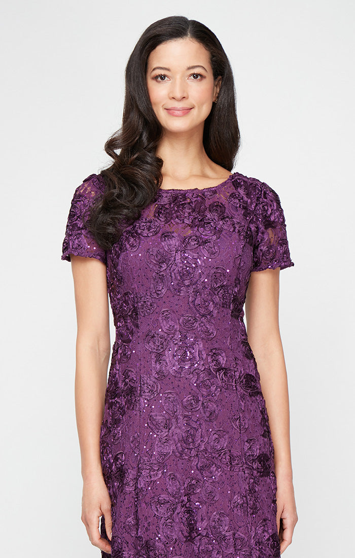 Alex Evenings 212788 Long A Line Petite Mother of the Bride Formal Dress