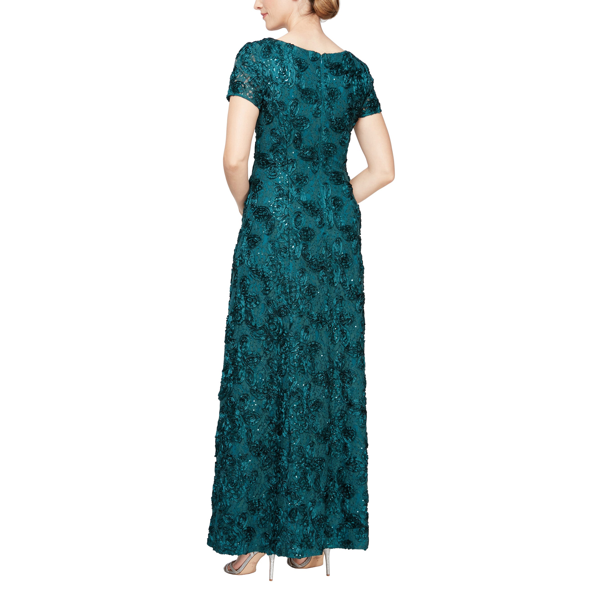Champagne Alex Evenings AE112788 Long Mother of the Bride Dress