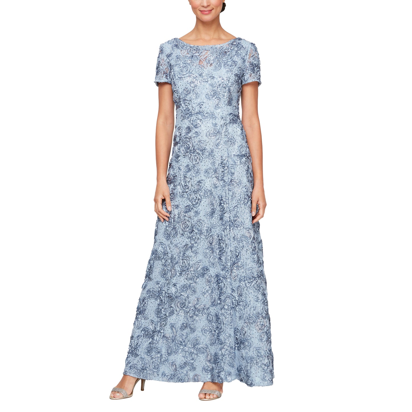 Alex Evenings Long Mother of the Bride Dress 112788 - The Dress Outlet Hydrangea