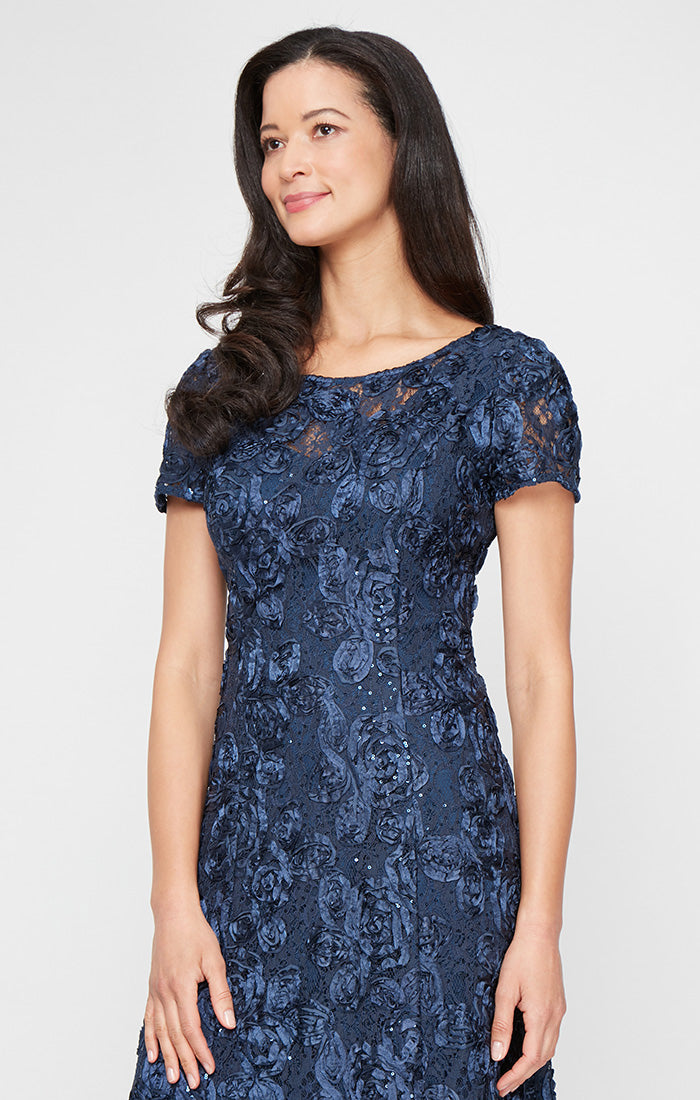 Alex Evenings 212788 Long A Line Petite Mother of the Bride Formal Dress