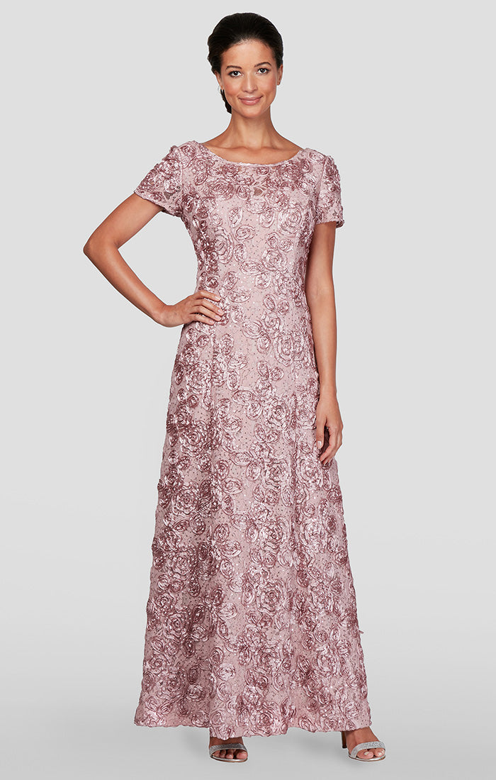 Alex Evenings 212788 Long A Line Petite Mother of the Bride Formal Dress