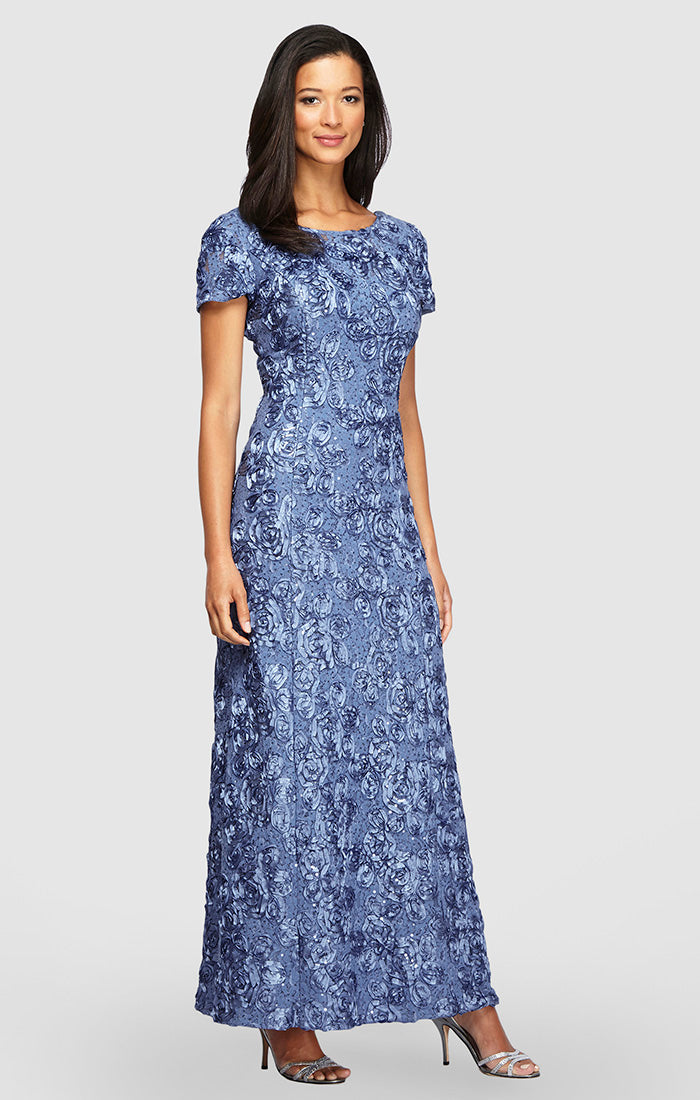 Alex Evenings 212788 Long A Line Petite Mother of the Bride Formal Dress