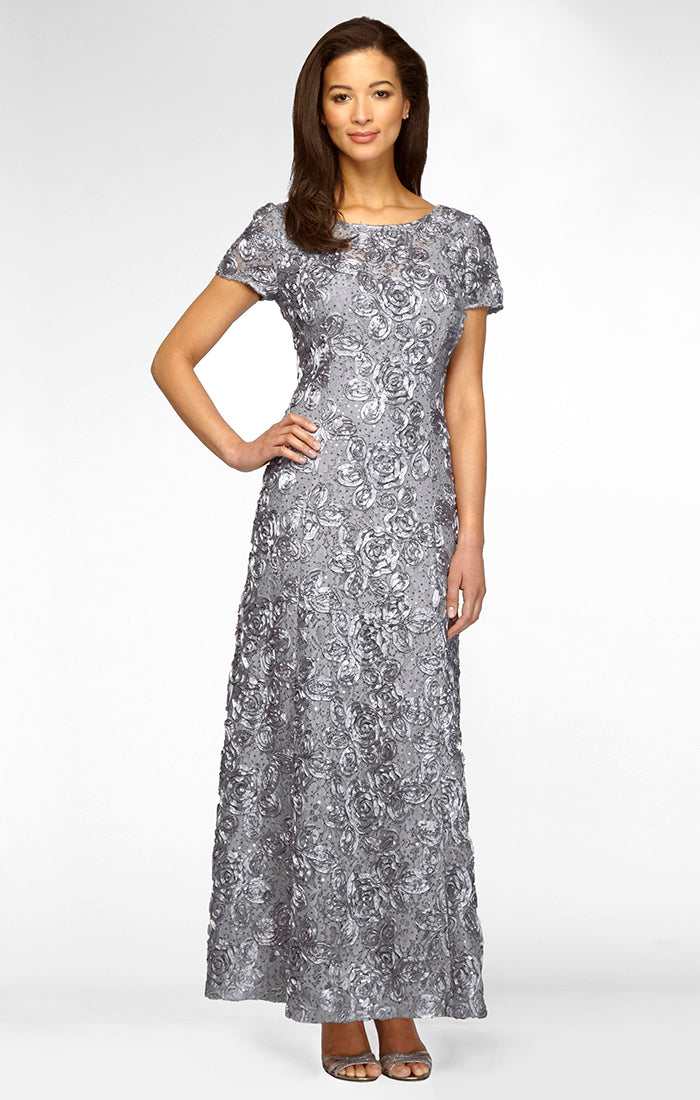 Alex Evenings 212788 Long A Line Petite Mother of the Bride Formal Dress