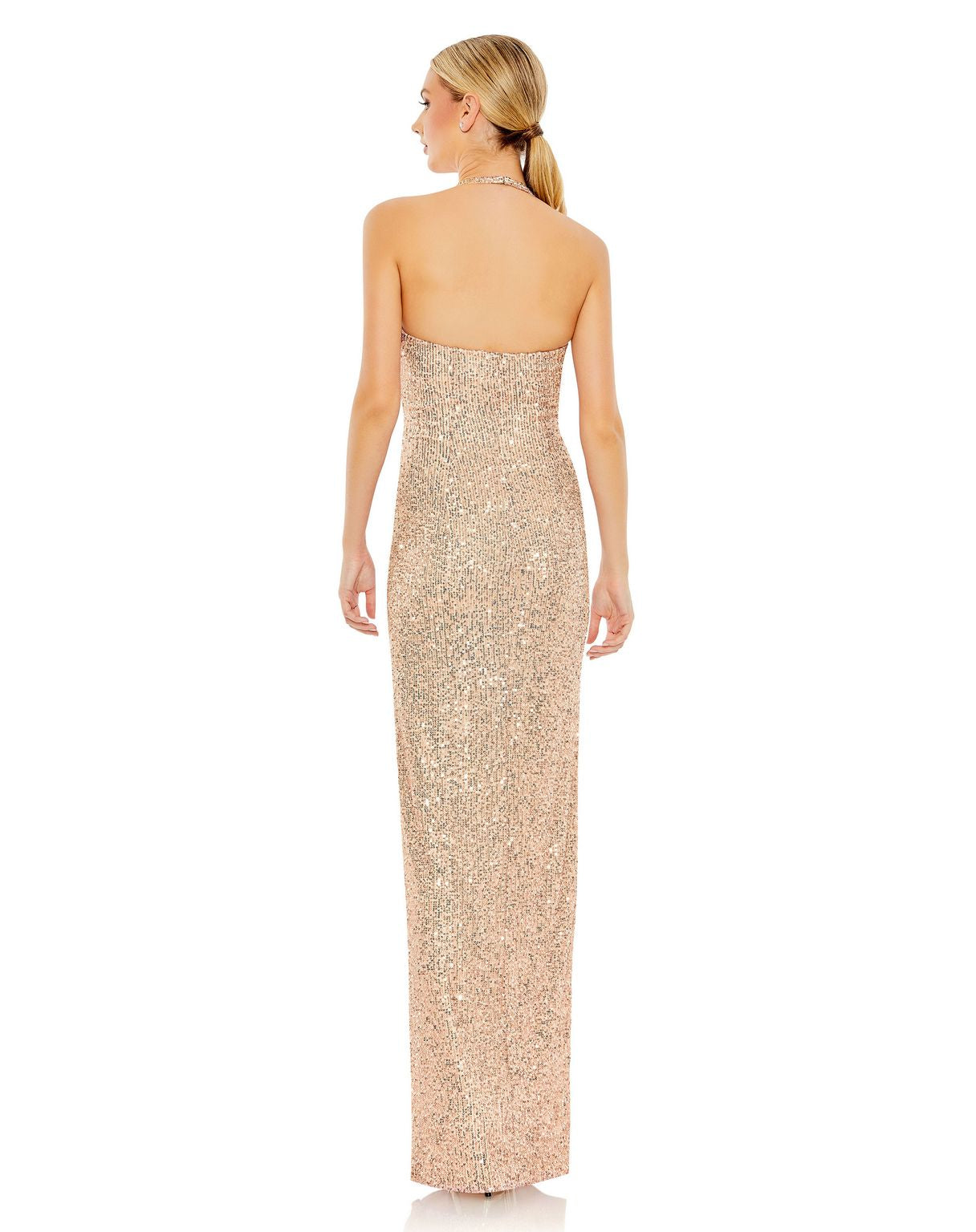 Prom Dresses Prom Long Halter Evening Gown Rose Gold