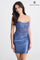 Homecoming Dresses Short Fitted Corset Homecoming Cocktail Mini Dress Steel Blue