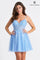 Homecoming Dresses Short Beaded Corset A Line Homecoming Cocktail Dress Light Blue