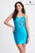 Homecoming Dresses Fitted Short Sequin Applique Cocktail Dress Aqua