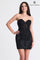 Cocktail Dresses Fitted Short Beaded Applique Cocktail Dress Black