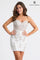 Cocktail Dresses Fitted Short Beaded Applique Cocktail Dress Silver