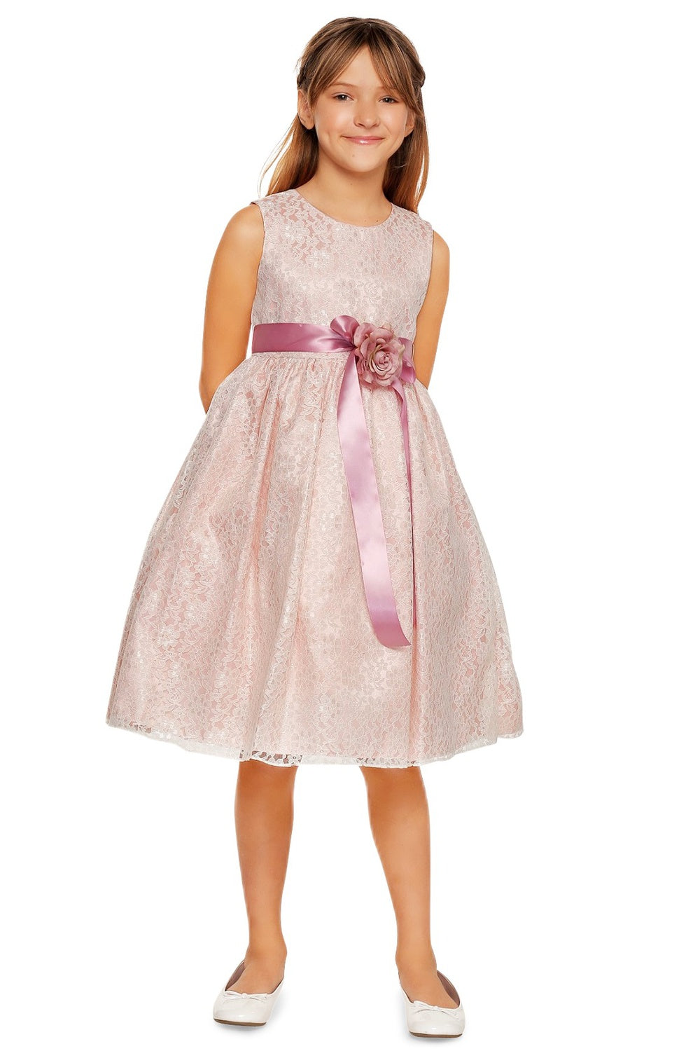 Flower Girl Dresses Short A Line Lace Flower Girl Dress Dusty Rose