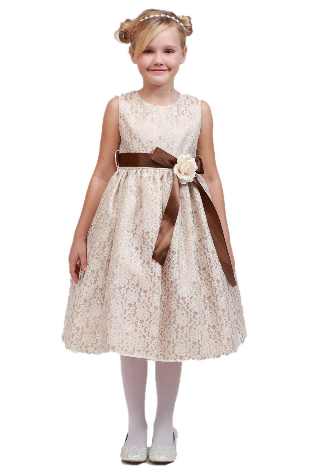 Flower Girl Dresses Short A Line Lace Flower Girl Dress Champagne