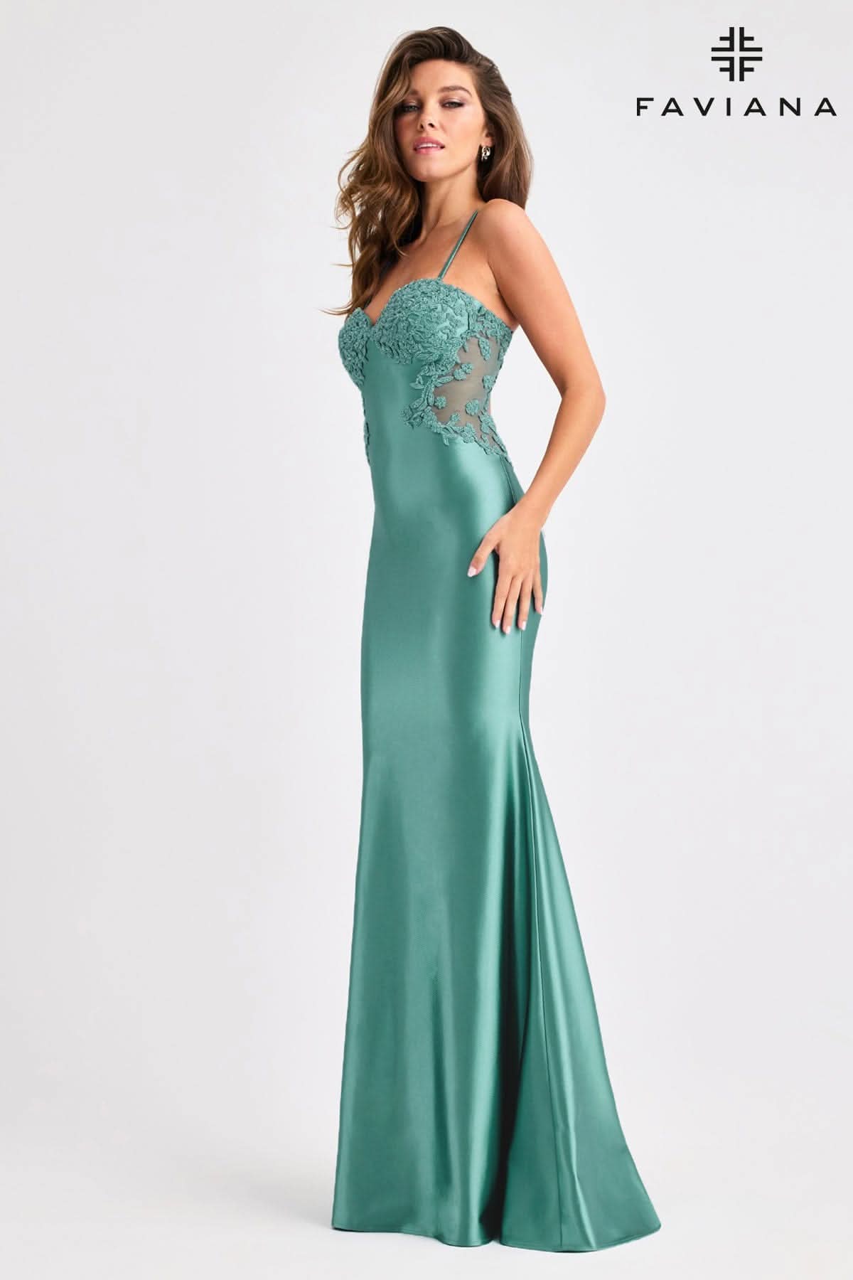 Prom Dresses Long Formal Beaded Prom Dress Dark Pacific Blue