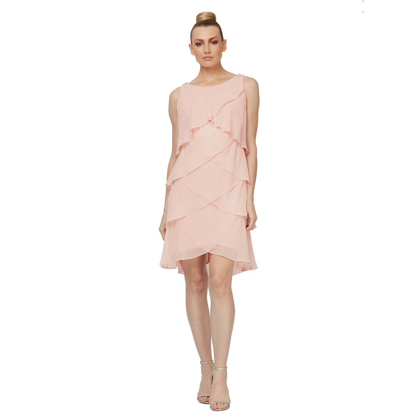 SL Fashions Short Sleeveless Cocktail Dress 114044 Cashmere