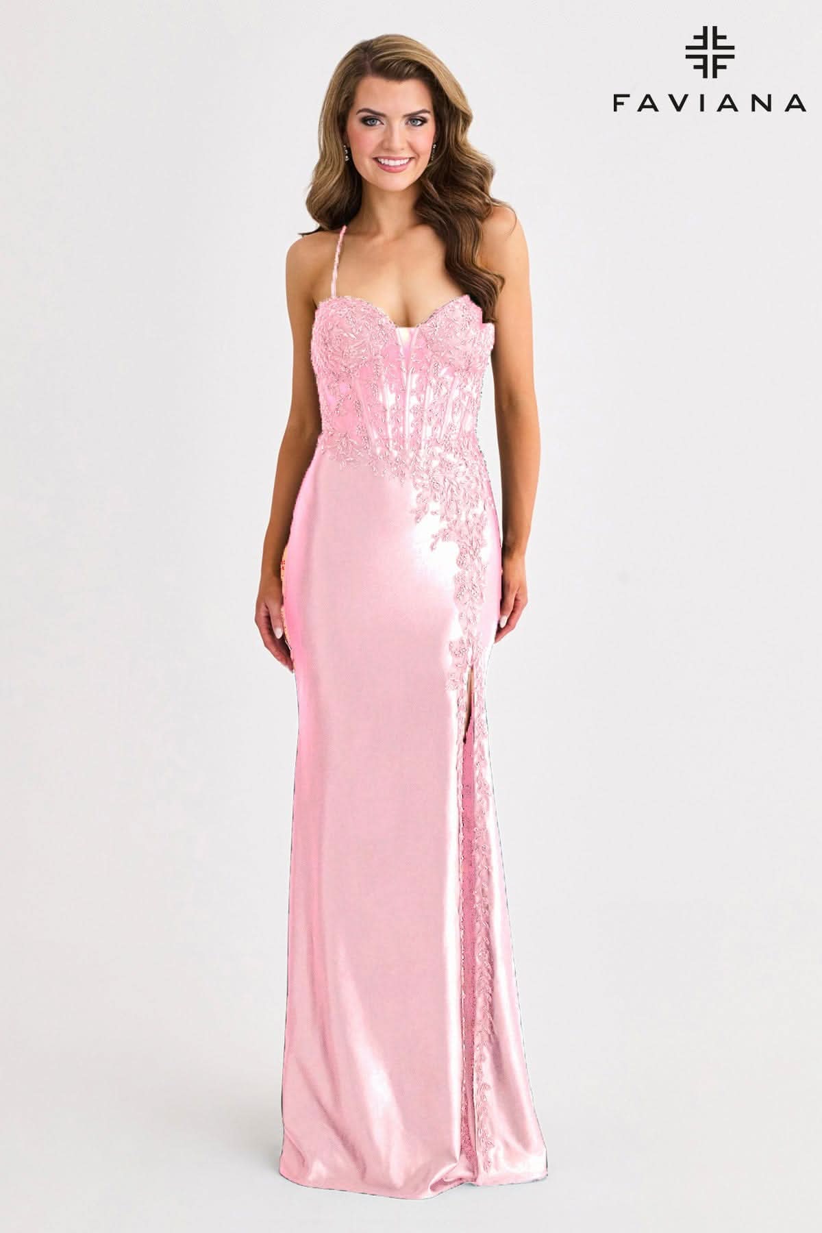 Faviana 11404 Lace Corset Beaded Prom Evening Dress  The Dress Outlet