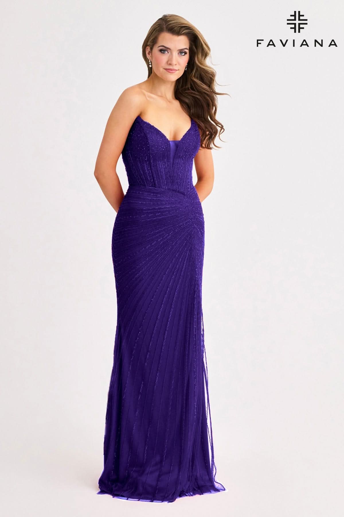 Prom Dresses Beaded Formal Long Prom Dress Purple Amethyst