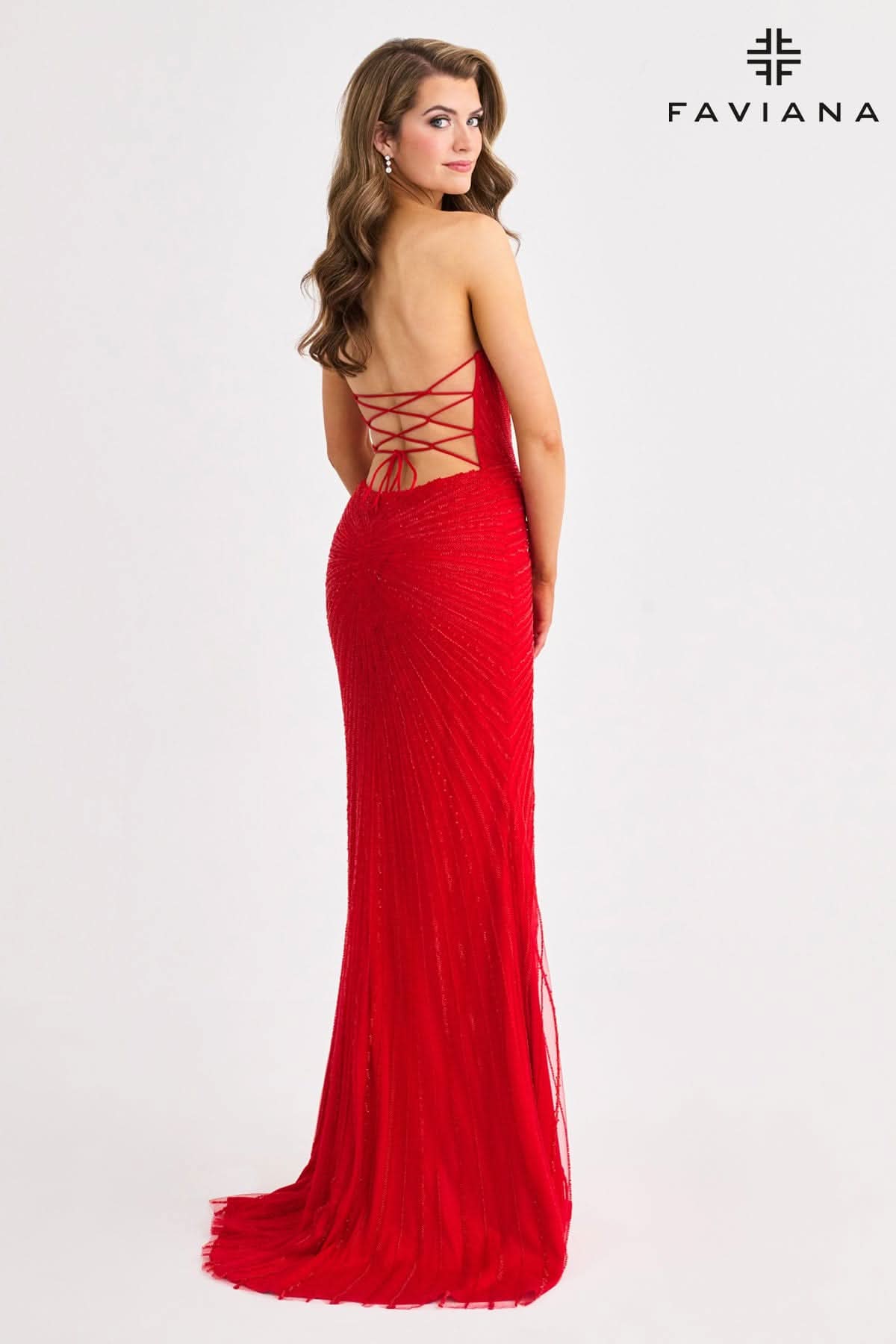 Prom Dresses Beaded Formal Long Prom Dress Red