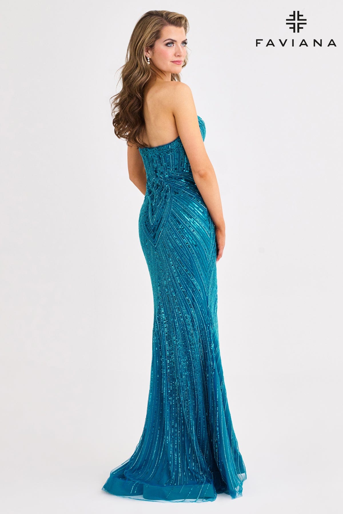 Prom Dresses Long Fitted Beaded Slit Prom Dress Ink Blue