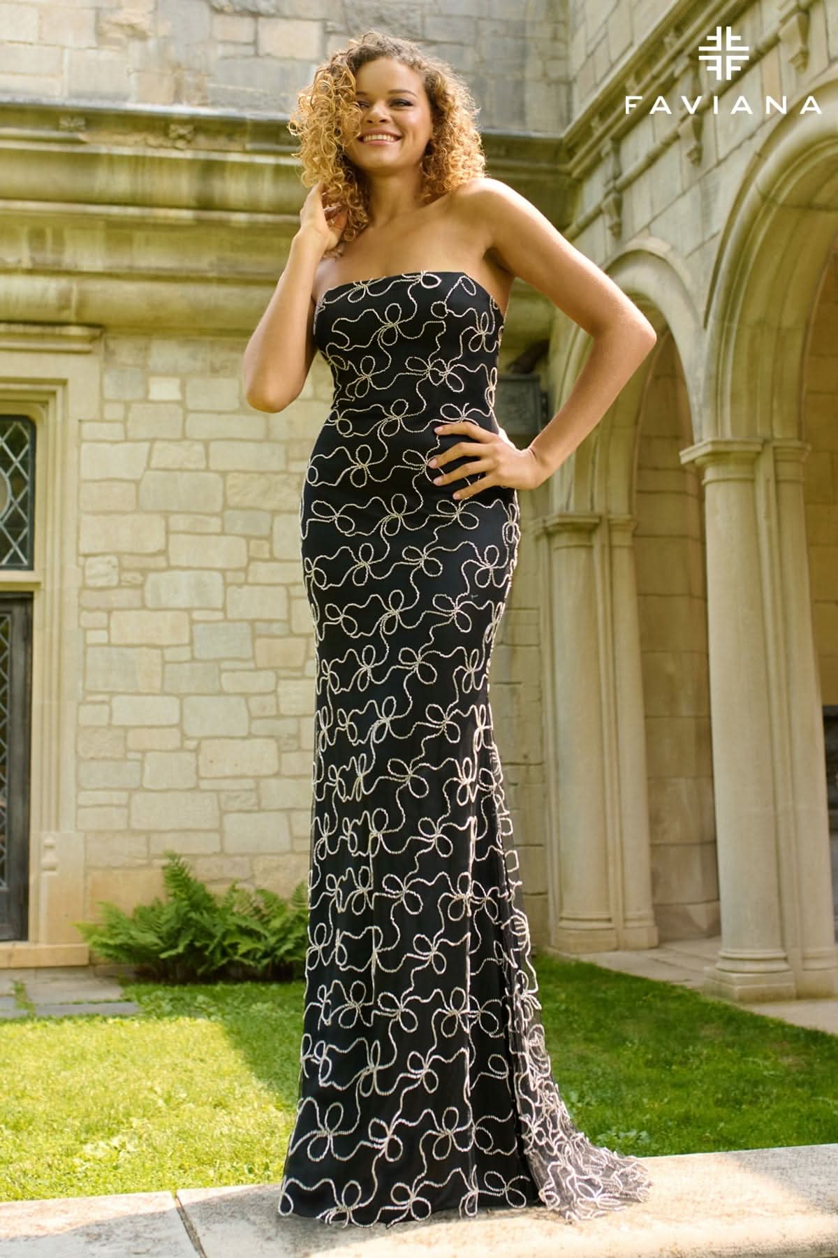 Prom Dresses Fitted Long Formal Evening Prom Dress Black/Silver