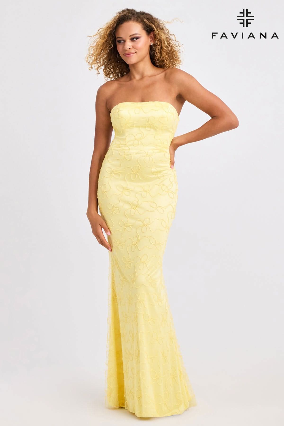 Prom Dresses Fitted Long Formal Evening Prom Dress Light Yellow