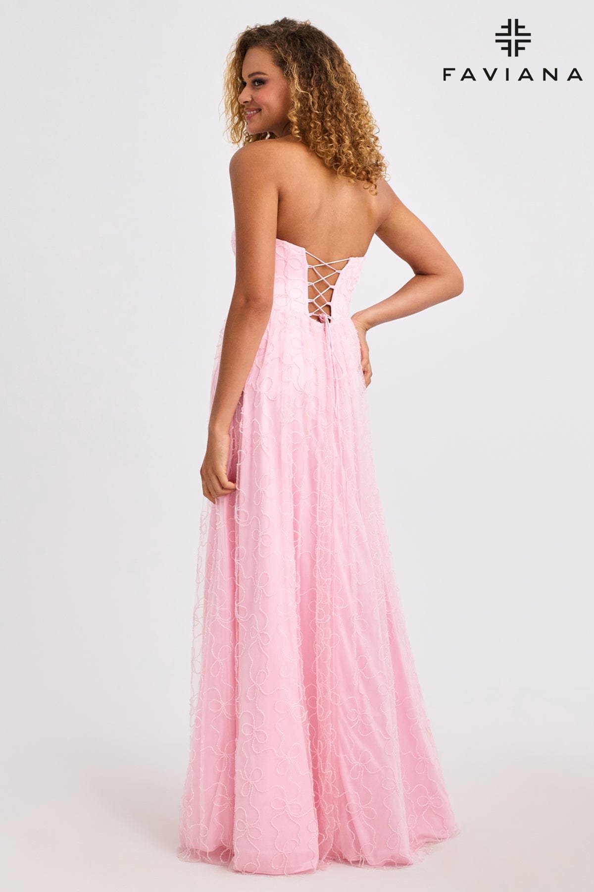 Prom Dresses Formal Beaded A Line Corset Prom Dress Light Pink