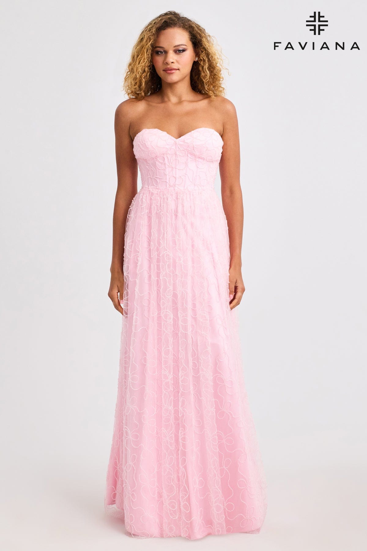 Prom Dresses Formal Beaded A Line Corset Prom Dress Light Pink