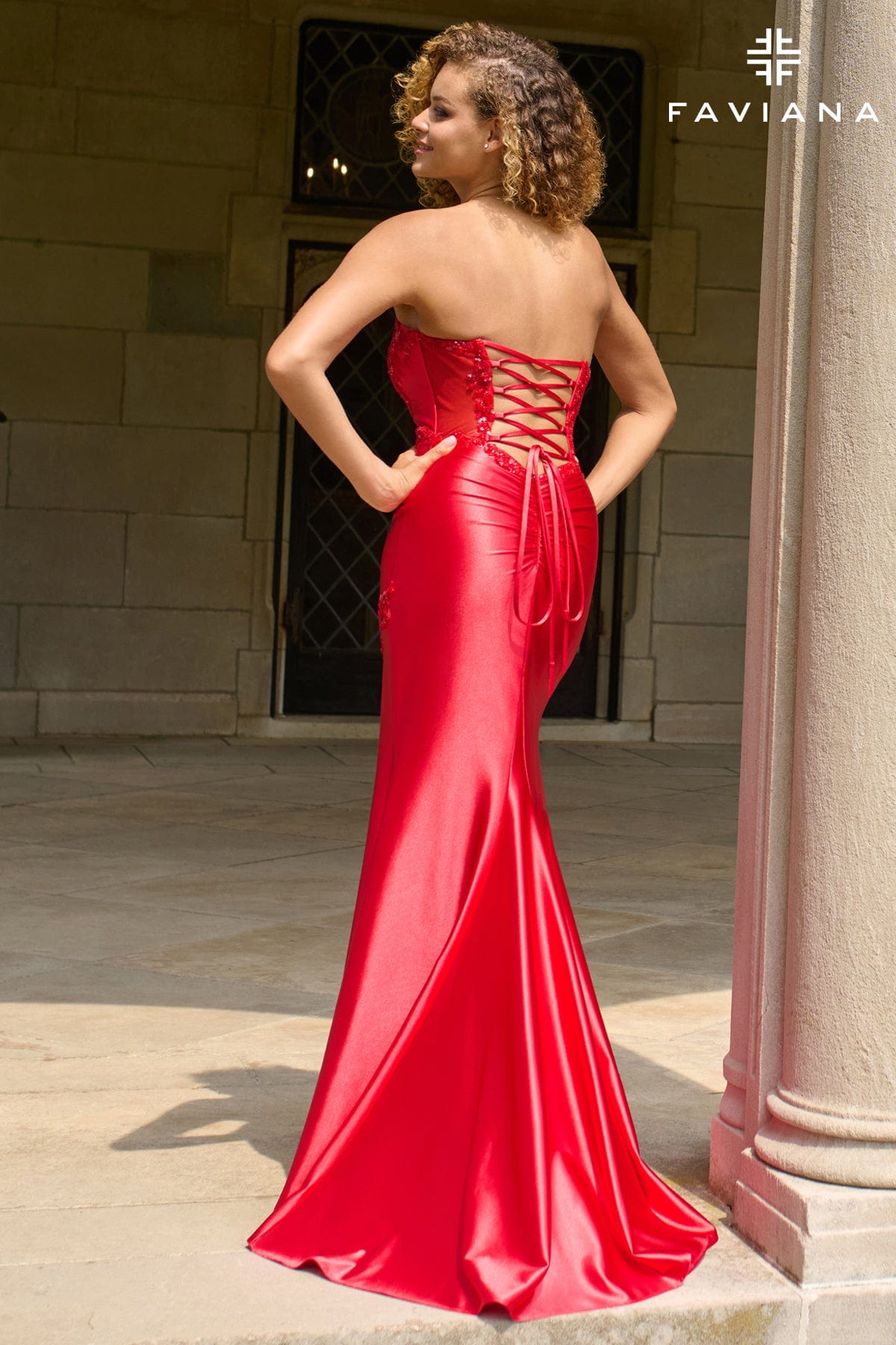 Prom Dresses Long Evening Beaded Corset Prom Dress Red
