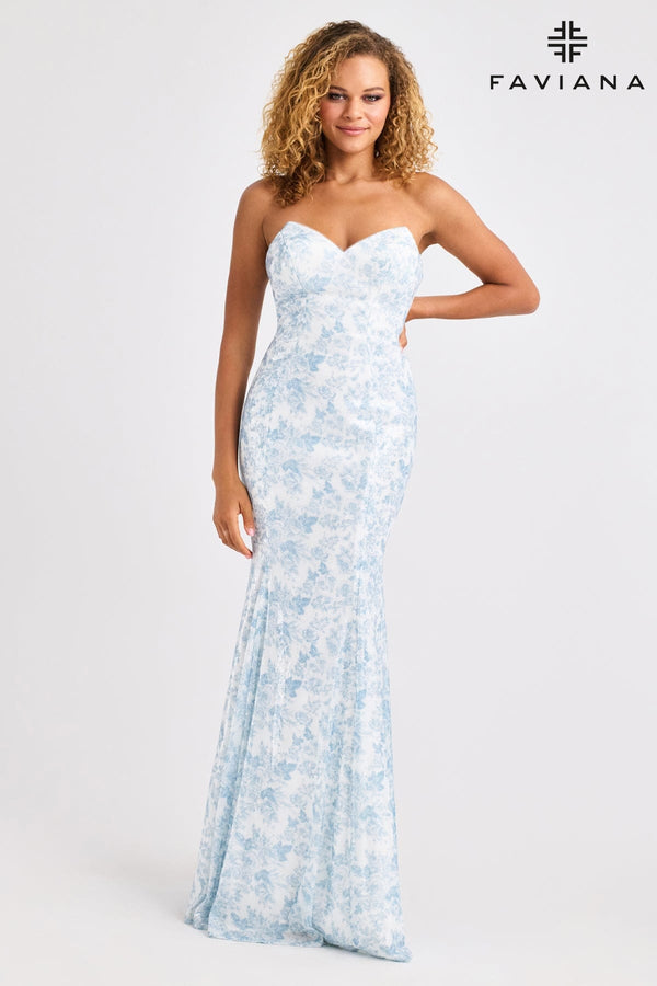 Faviana 11441 Fitted Sequin Prom Long Formal Dress