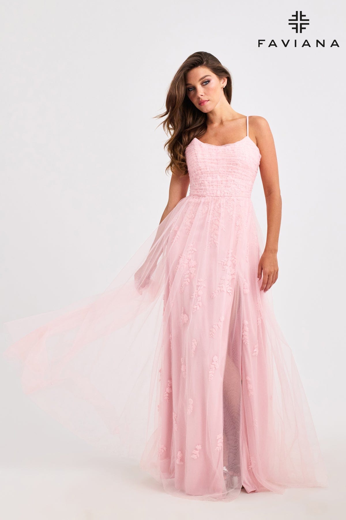 Prom Dresses Beaded Long Formal Prom Evening Dress Soft Pink