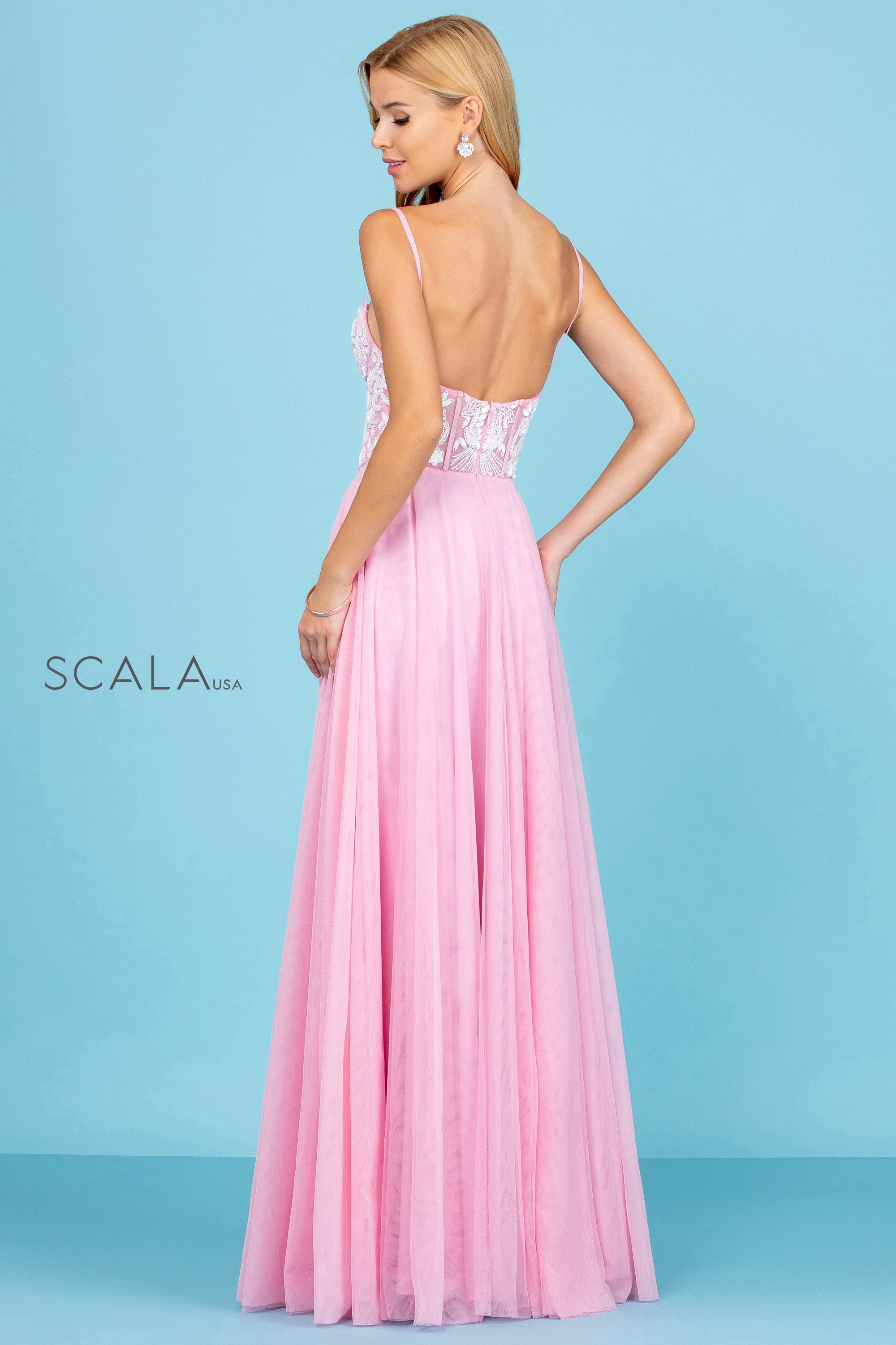 Prom Dresses Beaded Long Formal A Line Prom Dress Bubblegum Pink