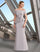 Formal Dresses Long Fitted Peplum Pleated Formal Evening Dress Shale Grey