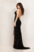 Prom Dresses Fitted Long Formal Slit Prom Dress Black
