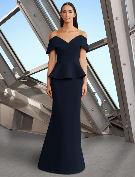 Formal Dresses Long Formal Peplum Evening Dress Navy