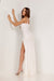 Prom Dresses  Long Fitted Formal Prom Slit Dress AB Ivory