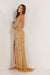 Prom Dresses Glitter Long Formal Prom Slit Dress Gold
