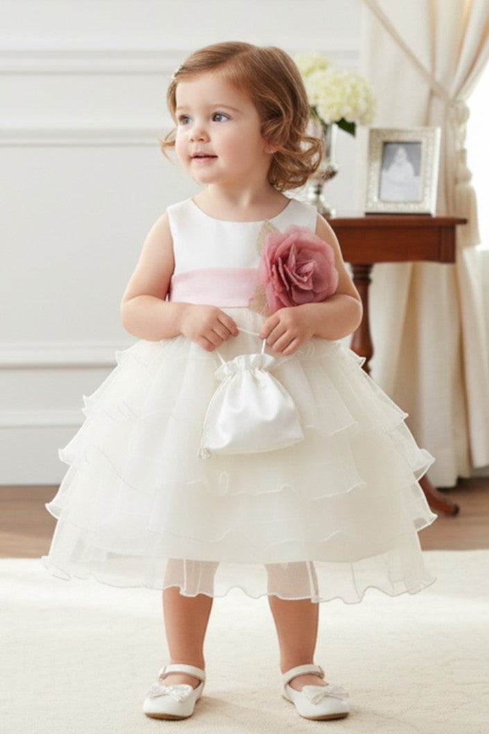 Jewel Knee-Length Organza Flower Girl Ball Gown Cinderella Couture 1160B