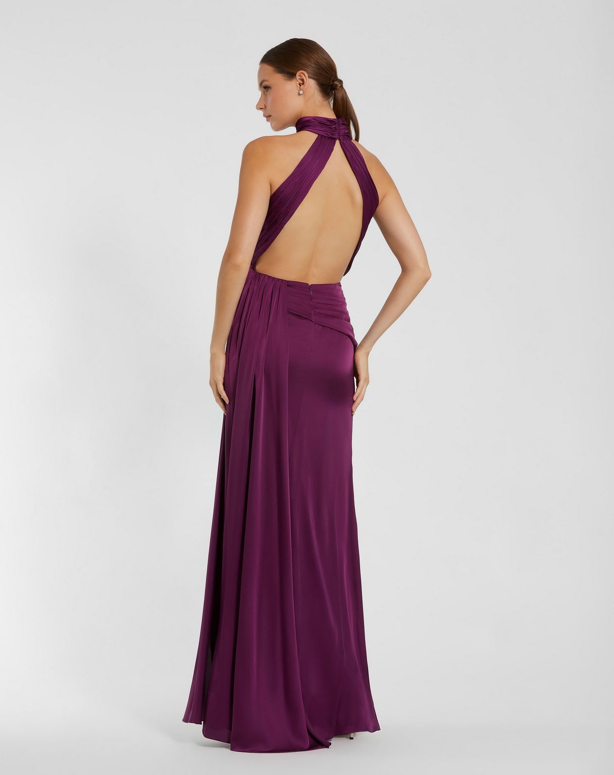 Prom Dresses Prom Formal High Halter Long Dress Plum
