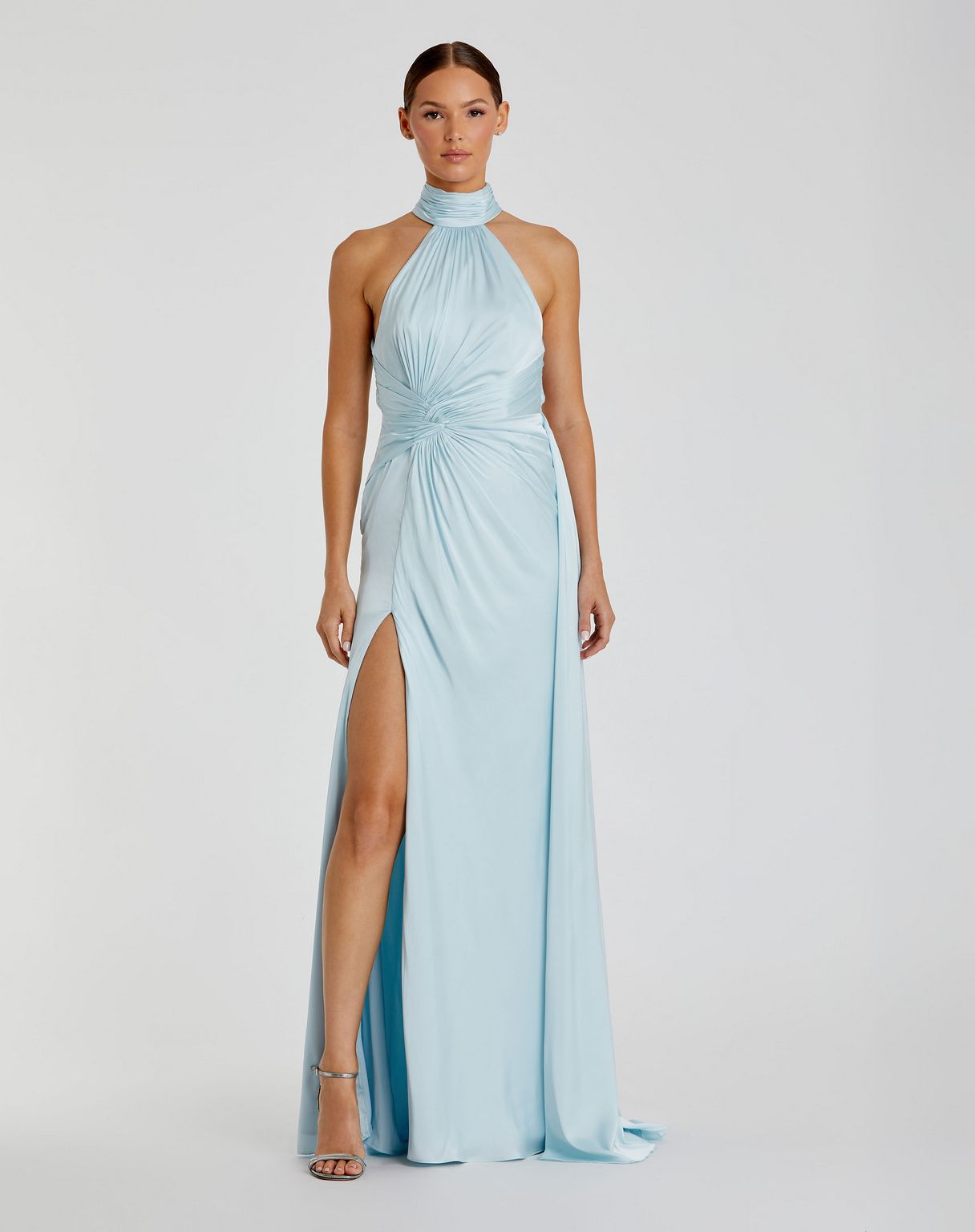 Prom Dresses Prom Formal High Halter Long Dress Powder Blue