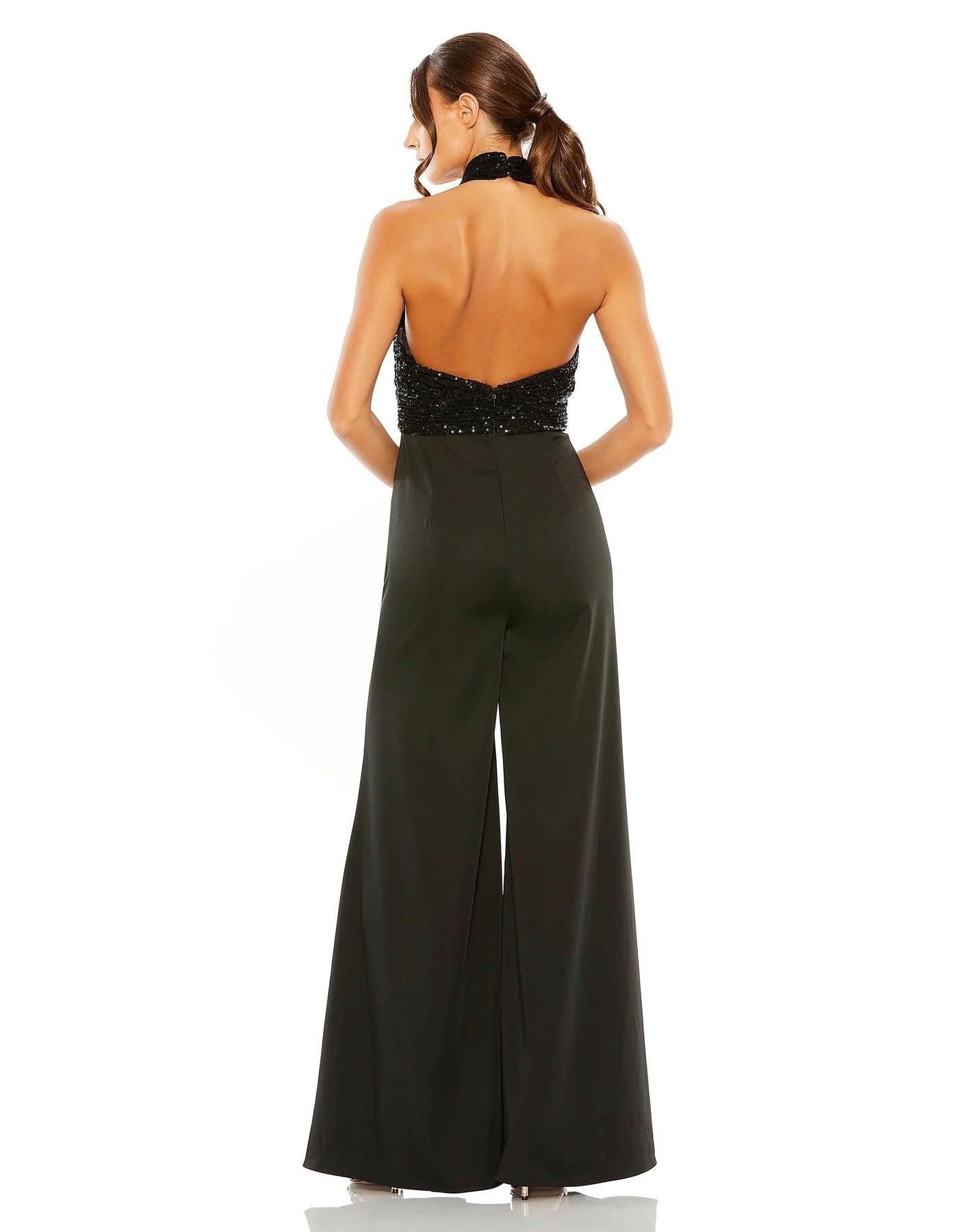 Mac Duggal 11666 Long Halter Formal Jumpsuit Sale